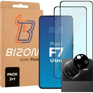 Buy Bizon Edge 2 Pack 2x tempered glass + 1x lens protection Xiaomi Poco F7 Ultra - BIZ9132 - {ean13} - Home Screen Store Europe