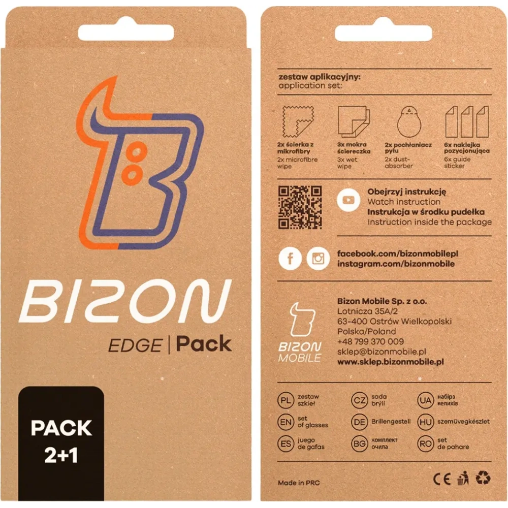 2x szkło na ekran + 1x na aparat Bizon Edge 2 Pack do Nothing Phone (3a)