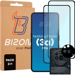 Buy Bizon Edge 2 Pack 2x tempered glass + 1x lens protection Nothing Phone (3a) Pro - BIZ9135 - {ean13} - Home Screen Store Europe
