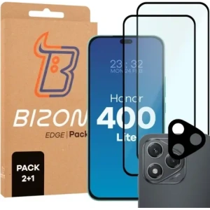 Bizon Edge 2 Pack 2x tempered glass + 1x lens protection Honor 400 Lite 5G