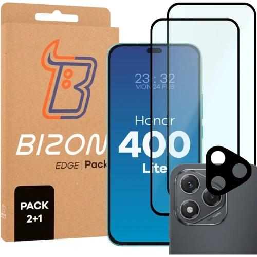 Kup Bizon Edge 2 csomag 2x edzett üveg + 1x lencsevédő Honor 400 Lite 5G - BIZ9136 - {ean13} - Sklep Home Screen