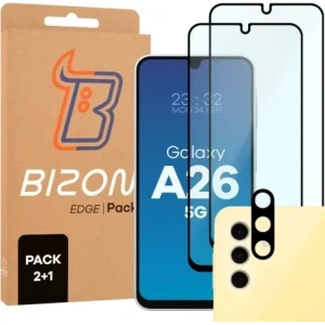 Kup 2x szkło na ekran + 1x na aparat Bizon Edge 2 Pack do Samsung Galaxy A26 5G - BIZ9137 - {ean13} - Sklep Home Screen