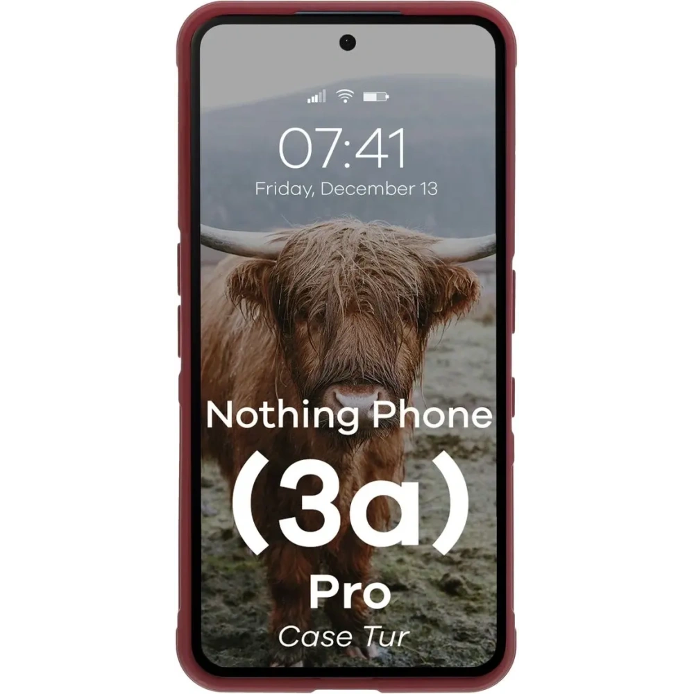 Pancerne etui Bizon Case Tur do Nothing Phone (3a) Pro burgundowe