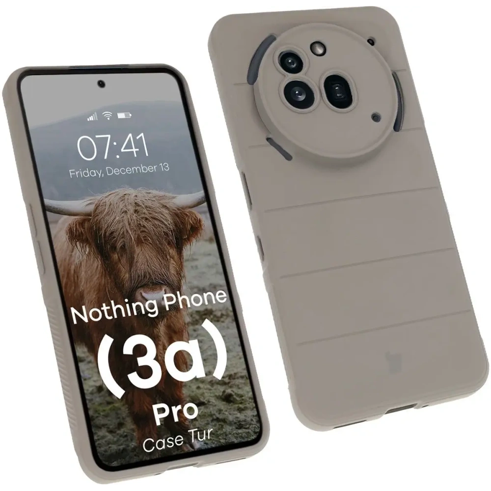 Pancerne etui Bizon Case Tur do Nothing Phone (3a) Pro jasnoszare