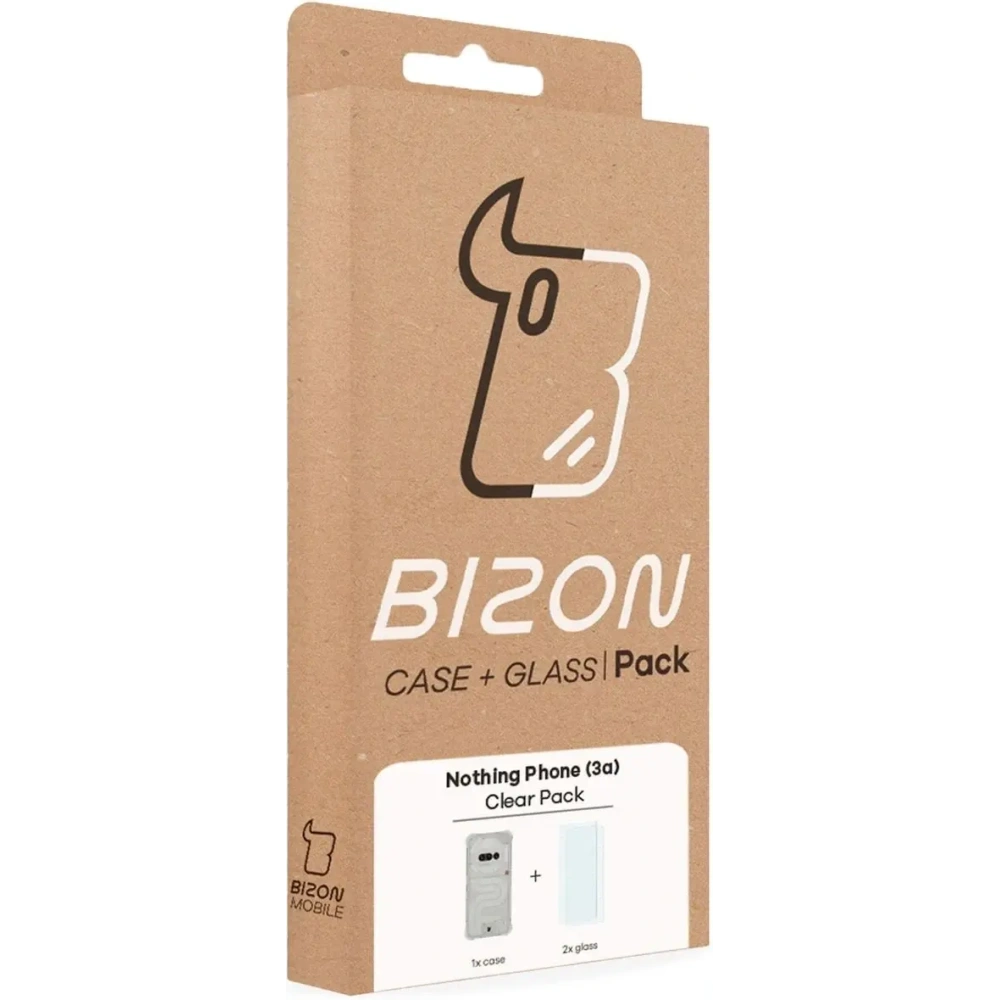Etui + 2x szkło na ekran Bizon Case Clear Pack do Nothing Phone (3a)