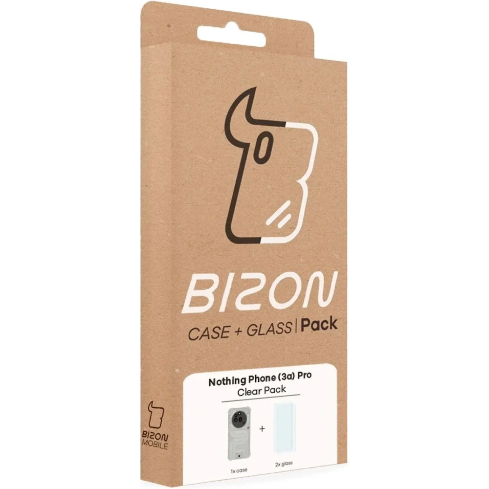 Etui + 2x szkło na ekran Bizon Case Clear Pack do Nothing Phone (3a) Pro