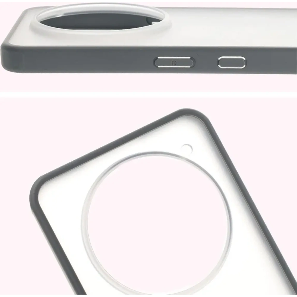 Etui Bizon Case Angelo do Nothing Phone (3a) Pro półprzezroczyste z szarą ramką