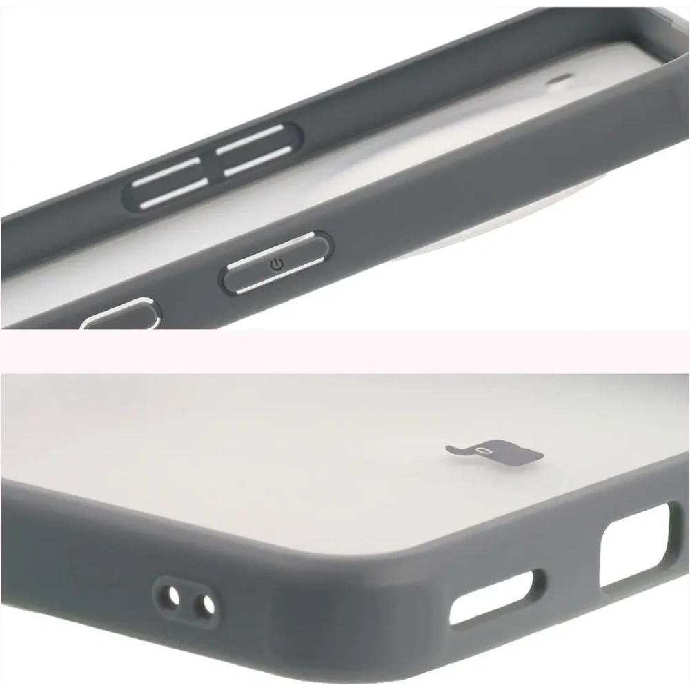 Etui Bizon Case Angelo do Nothing Phone (3a) Pro półprzezroczyste z szarą ramką