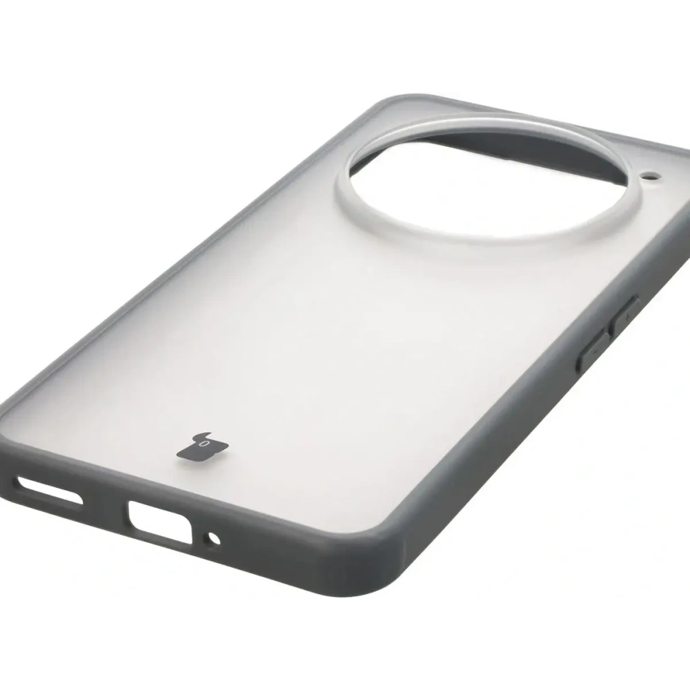 Etui Bizon Case Angelo do Nothing Phone (3a) Pro półprzezroczyste z szarą ramką