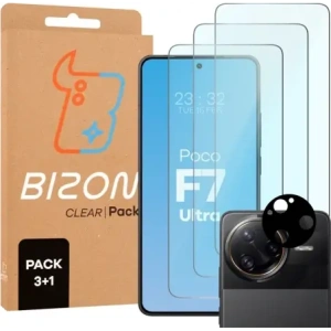 Kup 3x szkło na ekran + 1x na aparat BIZON Clear 2 Pack do Xiaomi Poco F7 Ultra - BIZ9151 - {ean13} - Sklep Home Screen