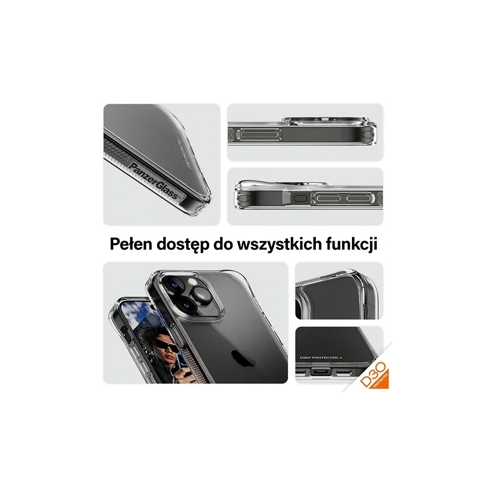 Etui PanzerGlass HardCase do Apple iPhone 15 Pro Max D3O 3xMilitary grade przezroczysty