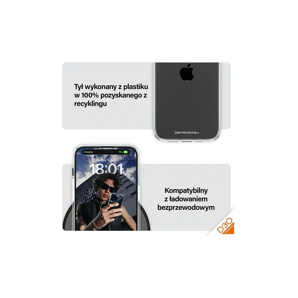 Etui PanzerGlass HardCase do Apple iPhone 15 Pro Max D3O 3xMilitary grade przezroczysty