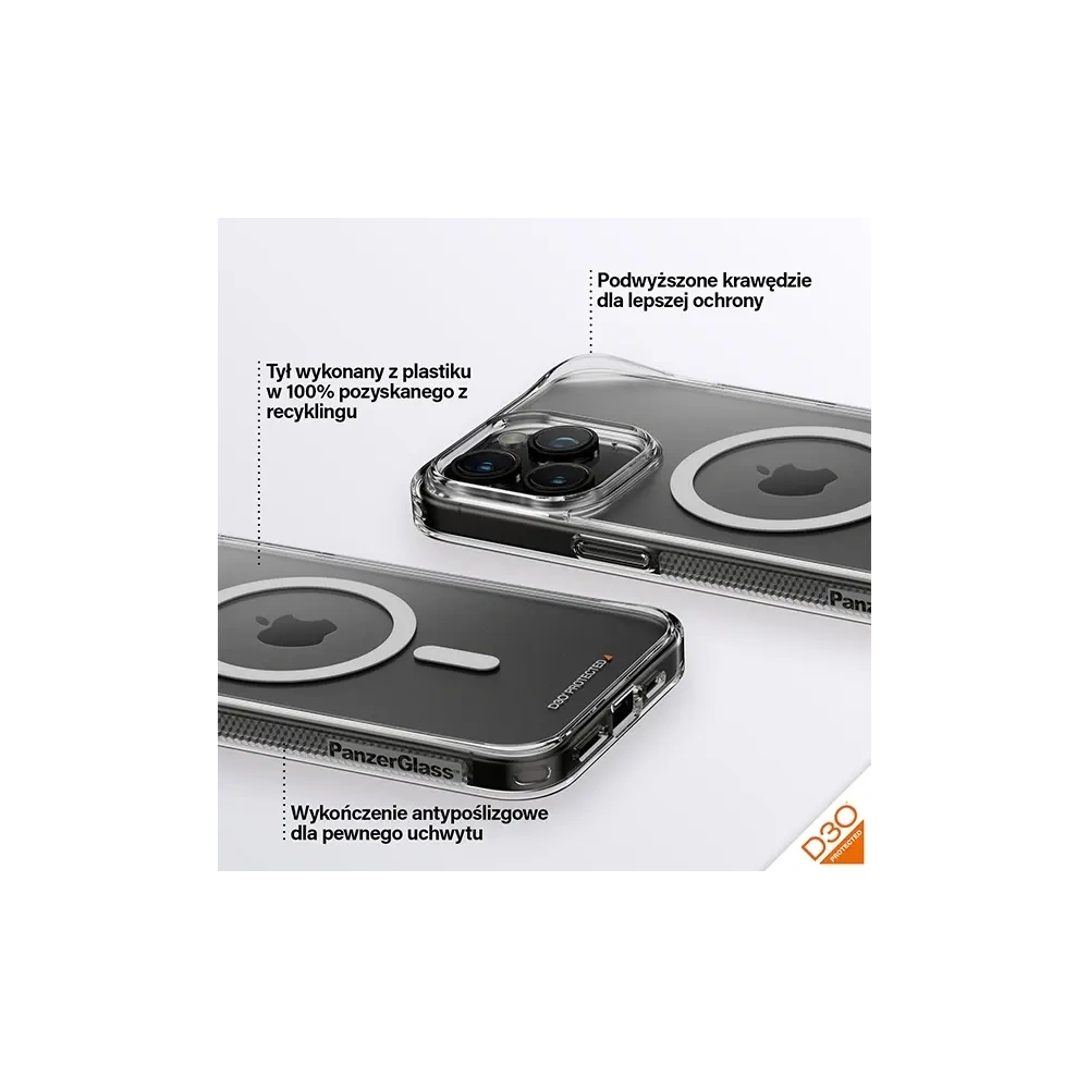 Etui PanzerGlass HardCase do Apple iPhone 15 Pro Max D3O MagSafe 3xMilitary grade przezroczysty