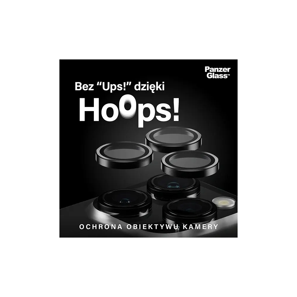 Szkło na obiektyw aparatu PanzerGlass Hoops Camera Apple iPhone 15 Pro / 15 Pro Max czarny