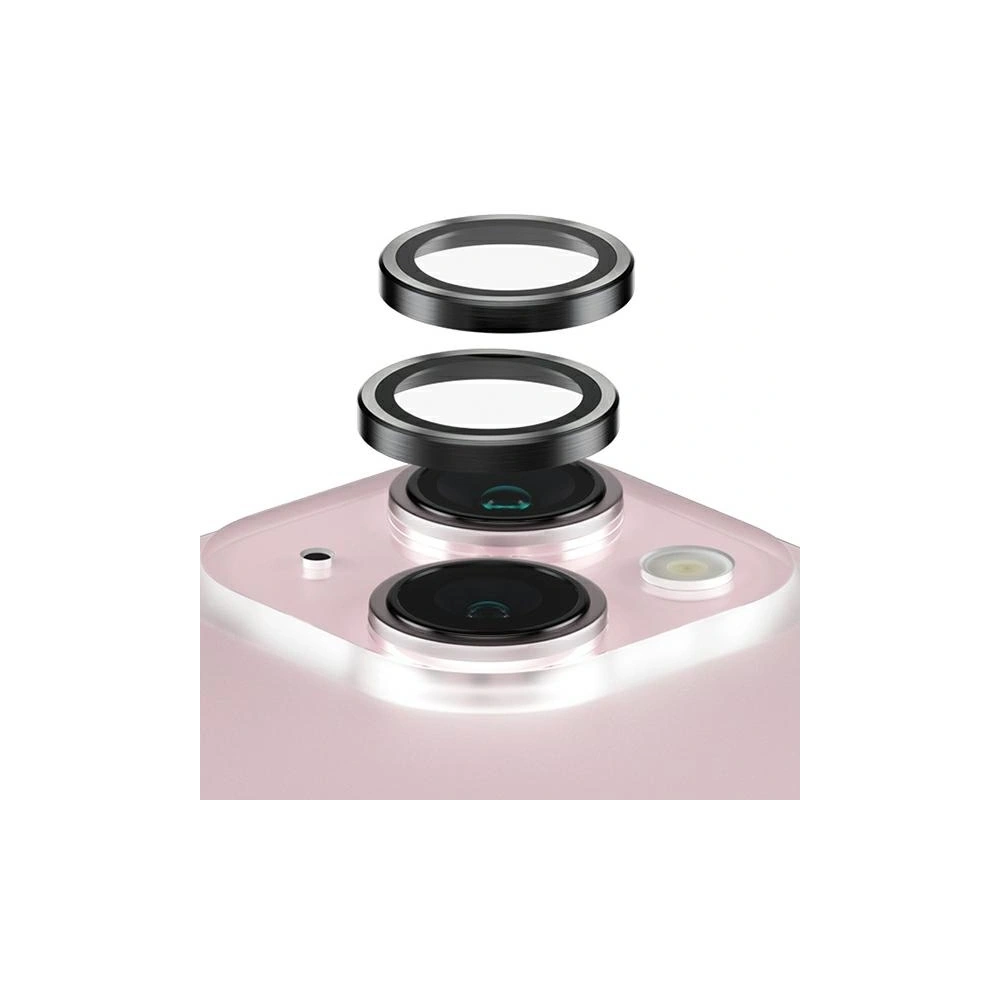 Szkło na obiektyw aparatu PanzerGlass Hoops Camera Apple iPhone 15 / 15 Plus czarny