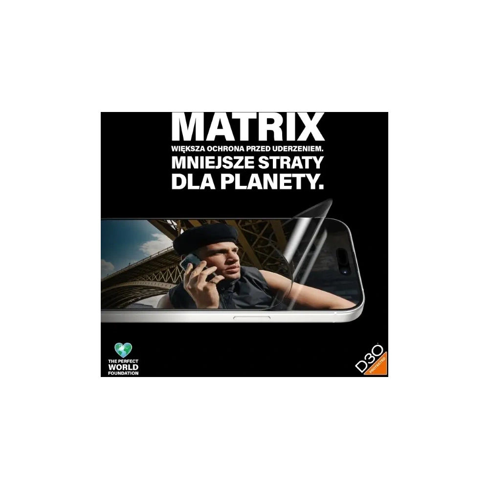 Szkło hybrydowe PanzerGlass Matrix D3O UWF do Apple iPhone 15 Pro Ultra-Wide-Fit rPET