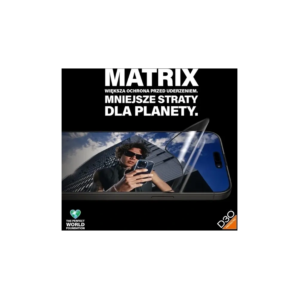 Szkło hybrydowe PanzerGlass Matrix D3O UWF do Apple iPhone 15 Pro Max Ultra-Wide-Fit rPET