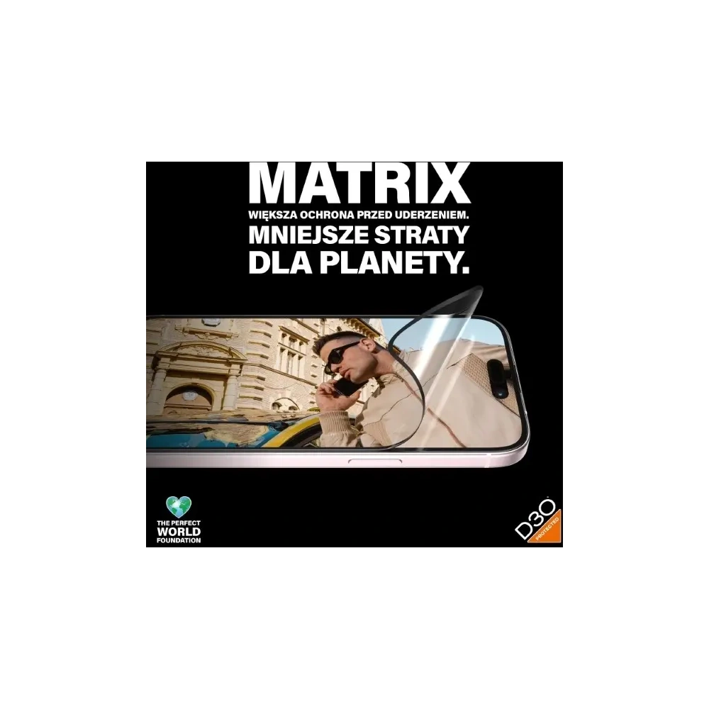 Szkło hybrydowe PanzerGlass Matrix D3O UWF do Apple iPhone 15 Ultra-Wide-Fit rPET