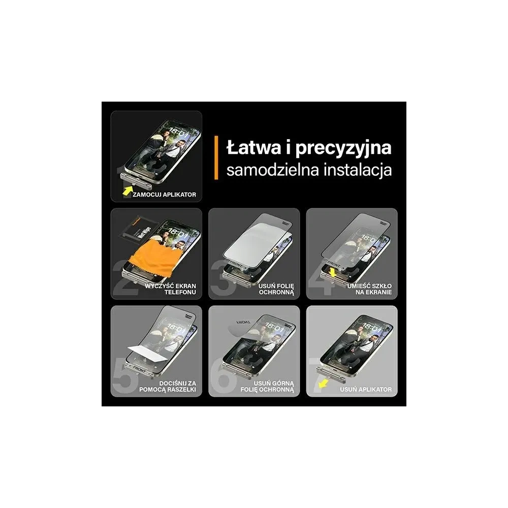 Szkło hybrydowe PanzerGlass Matrix D3O UWF do Apple iPhone 15 Plus Ultra-Wide-Fit rPET