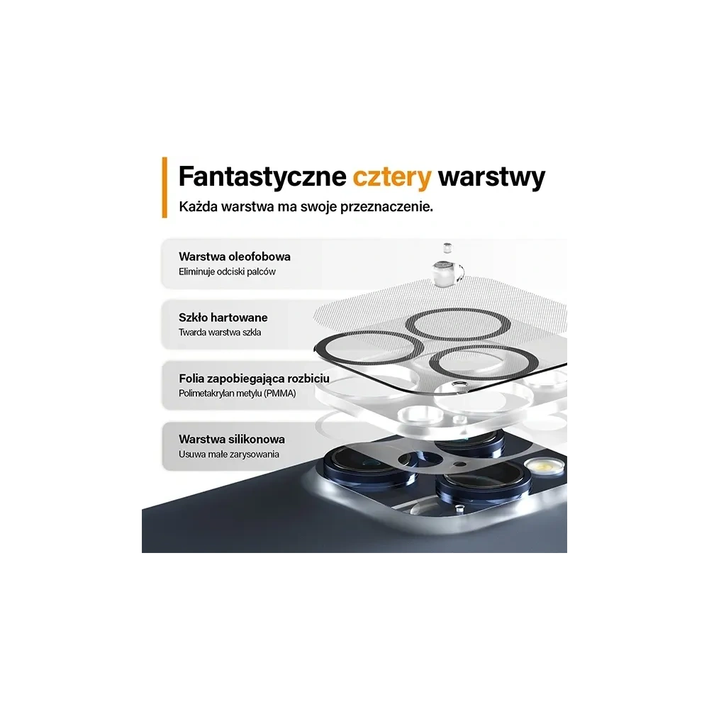 Szkło hartowane na obiektyw aparatu PanzerGlass Picture Perfect do Apple iPhone 15 Pro / 15 Pro Max czarny