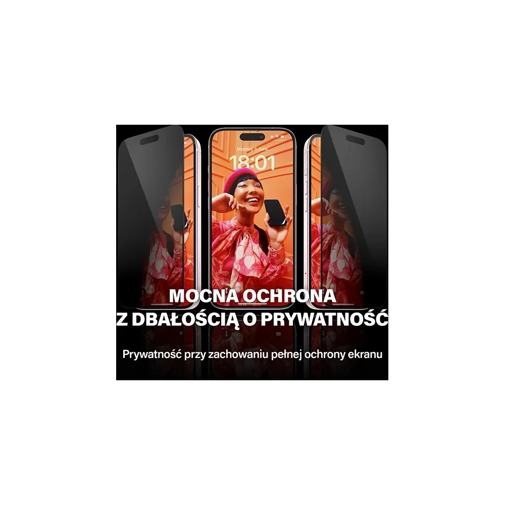 Szkło hartowane prywatyzujące PanzerGlass Ultra-Wide Fit do Apple iPhone 15 Pro Privacy Screen Protection Easy Aligner