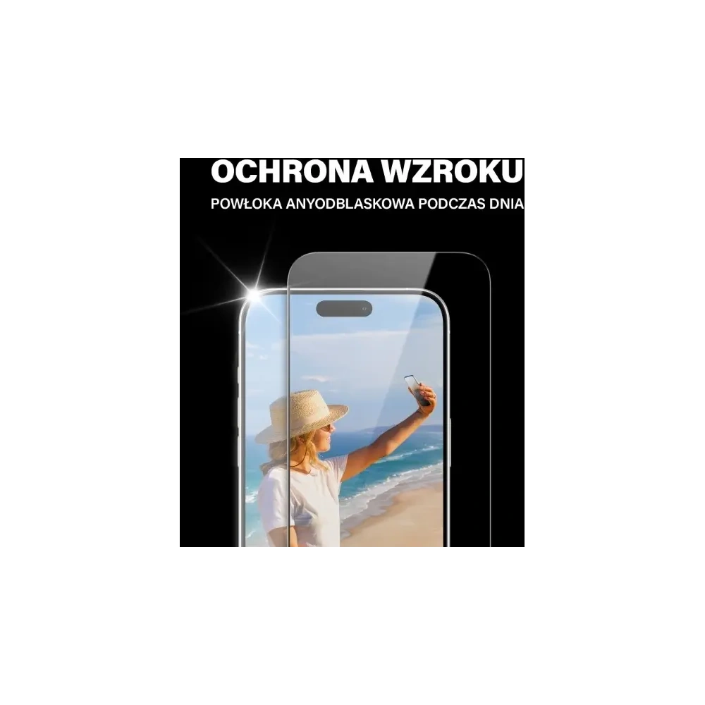 Szkło hartowane antyreflekcyjne PanzerGlass Ultra-Wide Fit do Apple iPhone 15 Pro Max 2in1 Screen Protection Anti-reflective+Anti-Blue Easy Aligner