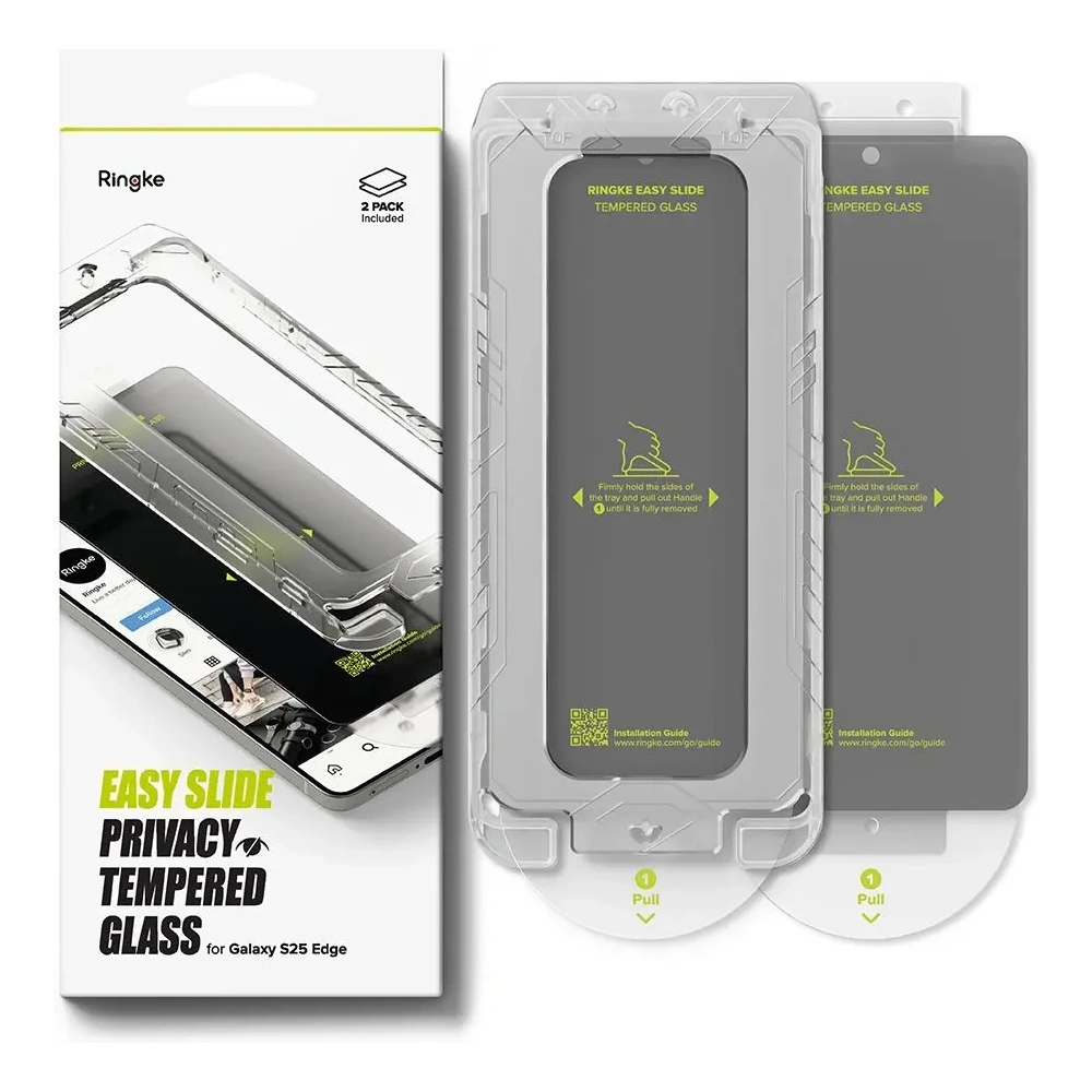 Szkło hartowane Ringke Easy Slide Samsung Galaxy S25 Edge Privacy [2 PACK]