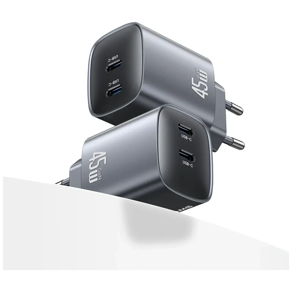 Ładowarka sieciowa USAMS CC305 T66 45W GaN 2xUSB-C tarnish