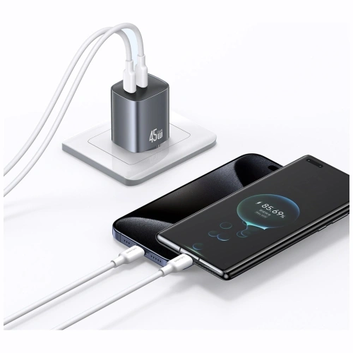 Kup Încărcător de perete USAMS CC305 T66 45W GaN 2xUSB-C deteriorat - USA1255 - {ean13} - Sklep Home Screen