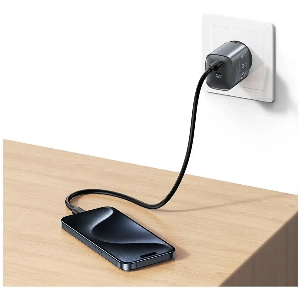 Ładowarka sieciowa USAMS CC305 T66 45W GaN 2xUSB-C tarnish