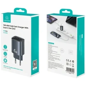 Kup Încărcător de perete USAMS CC305 T66 45W GaN 2xUSB-C deteriorat - USA1255 - {ean13} - Sklep Home Screen