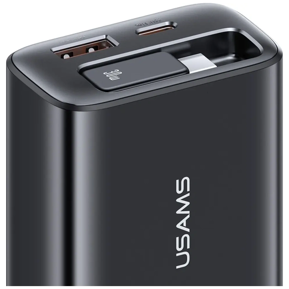 Ładowarka sieciowa USAMS Xiang Series CC296 30W USB-A, USB-C + kabel USB-C biały