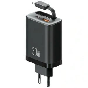 Kup Încărcător de perete USAMS Xiang Series CC296 30W USB-A, USB-C + cablu USB-C negru - USA1257 - {ean13} - Sklep Home Screen