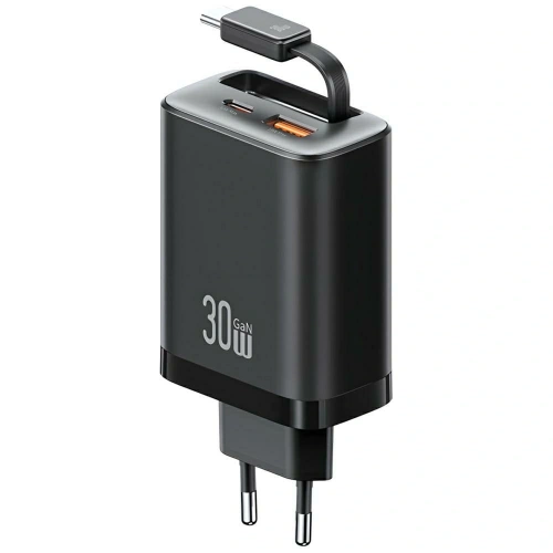 Kup Încărcător de perete USAMS Xiang Series CC296 30W USB-A, USB-C + cablu USB-C negru - USA1257 - {ean13} - Sklep Home Screen