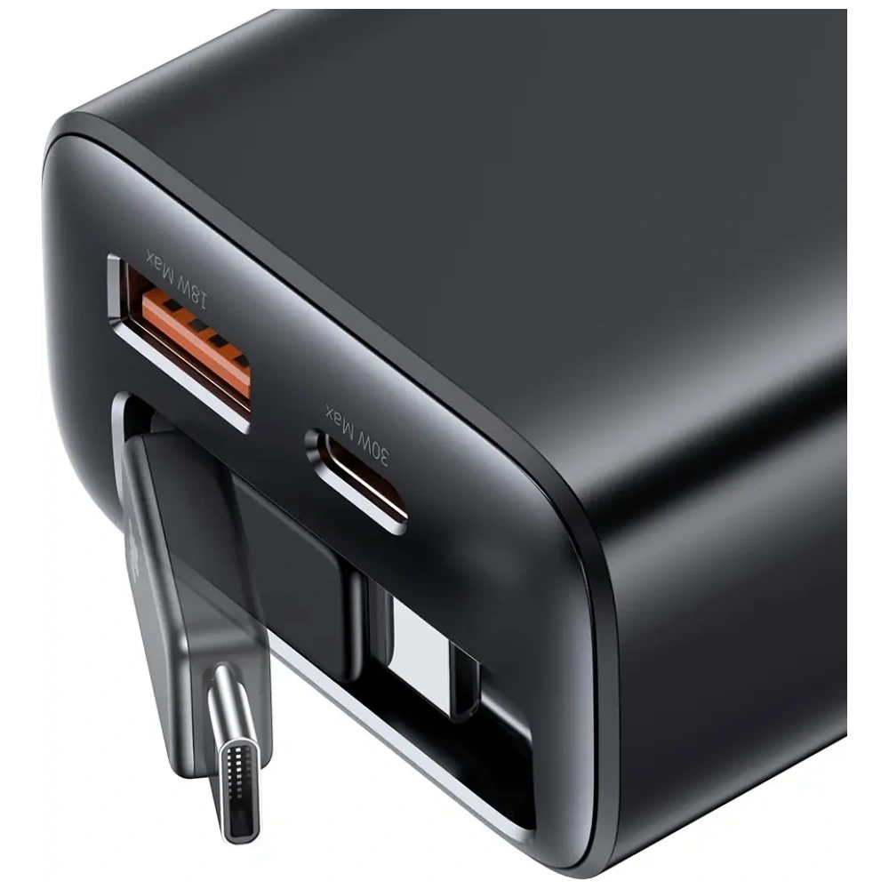 Ładowarka sieciowa USAMS Xiang Series CC296 30W USB-A, USB-C + kabel USB-C czarny