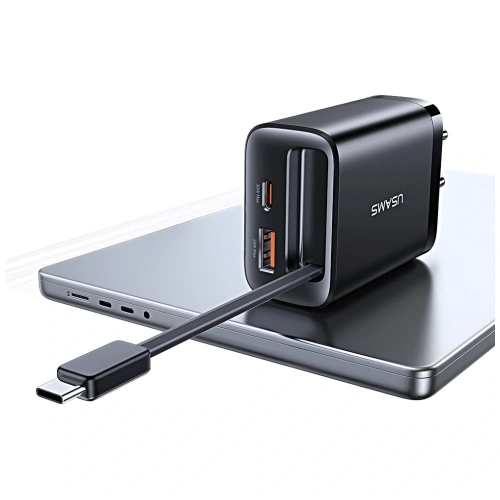 Kup Încărcător de perete USAMS Xiang Series CC296 30W USB-A, USB-C + cablu USB-C negru - USA1257 - {ean13} - Sklep Home Screen