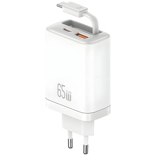 Kup Ładowarka sieciowa USAMS Xiang Series CC299 65W USB-A, USB-C + kabel USB-C biały - USA1258 - {ean13} - Sklep Home Screen