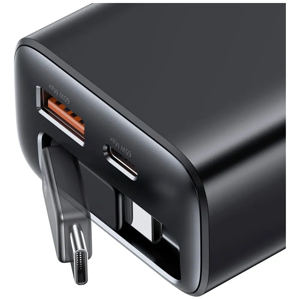 Ładowarka sieciowa USAMS Xiang Series CC299 65W USB-A, USB-C + kabel USB-C biały