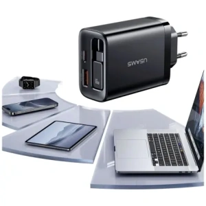 Kup Încărcător de perete USAMS Xiang Series CC299 65W USB-A, USB-C + cablu USB-C alb - USA1258 - {ean13} - Sklep Home Screen