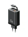 Încărcător de perete USAMS Xiang Series CC299 65W USB-A, USB-C + cablu USB-C negru