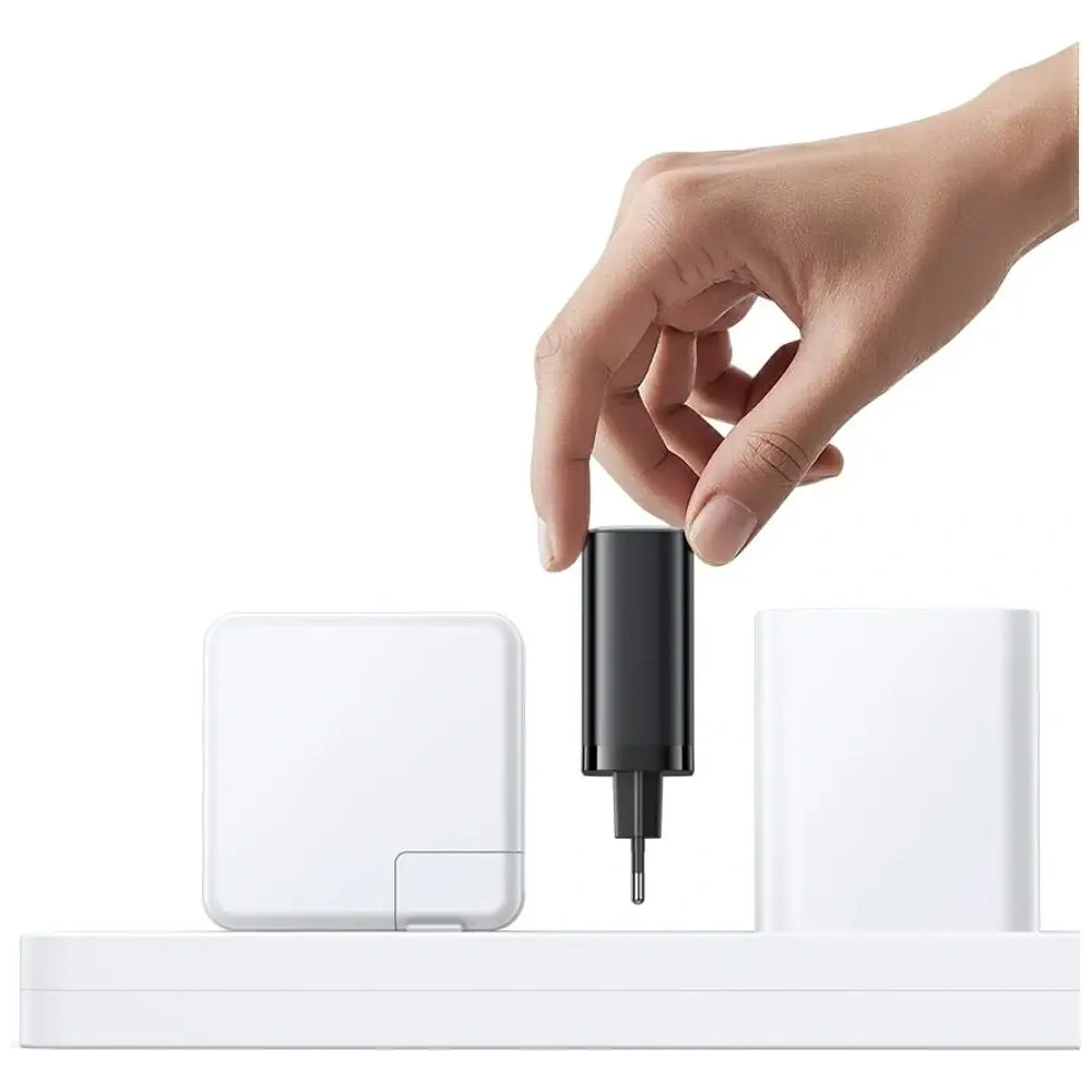 Ładowarka sieciowa USAMS Xiang Series CC299 65W USB-A, USB-C + kabel USB-C czarny