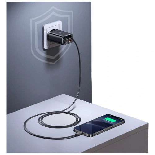 Kup Încărcător de perete USAMS Xiang Series CC299 65W USB-A, USB-C + cablu USB-C negru - USA1259 - {ean13} - Sklep Home Screen