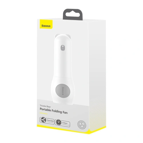 Buy Baseus Tricolor Bear Folding Fan White - BSU1504WHT - {ean13} - Home Screen Store Europe