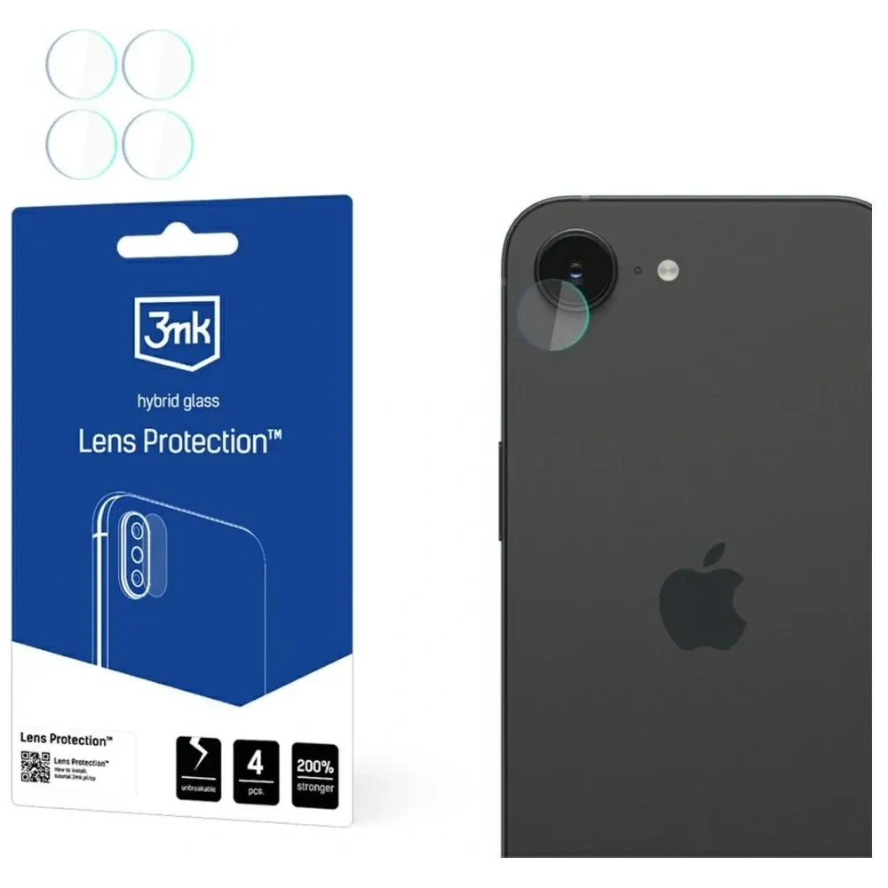 Ochrona na obiektyw aparatu 3MK Lens Protection do Apple iPhone 16e [4 PACK]