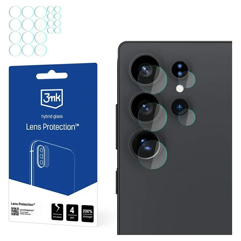 Ochrona na obiektyw aparatu 3MK Lens Protection do Samsung Galaxy S25 Ultra [4 PACK]