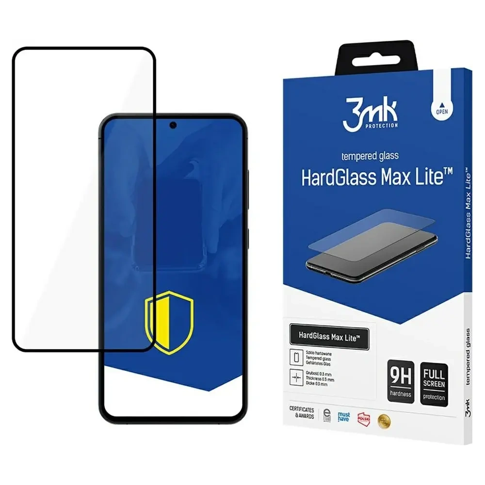 Szkło hartowane 3MK HardGlass Max Lite do Samsung Galaxy S25 czarny