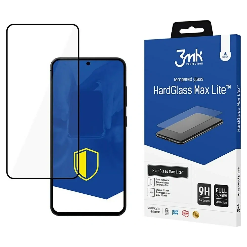 Szkło hartowane 3MK HardGlass Max Lite do Samsung Galaxy S25+ Plus czarny