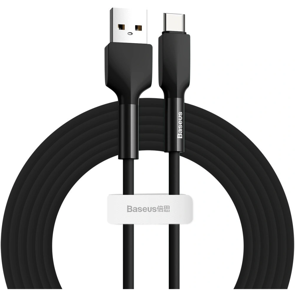 Kabel USB-C Baseus Silica Gel, 3A, 2m (czarny)