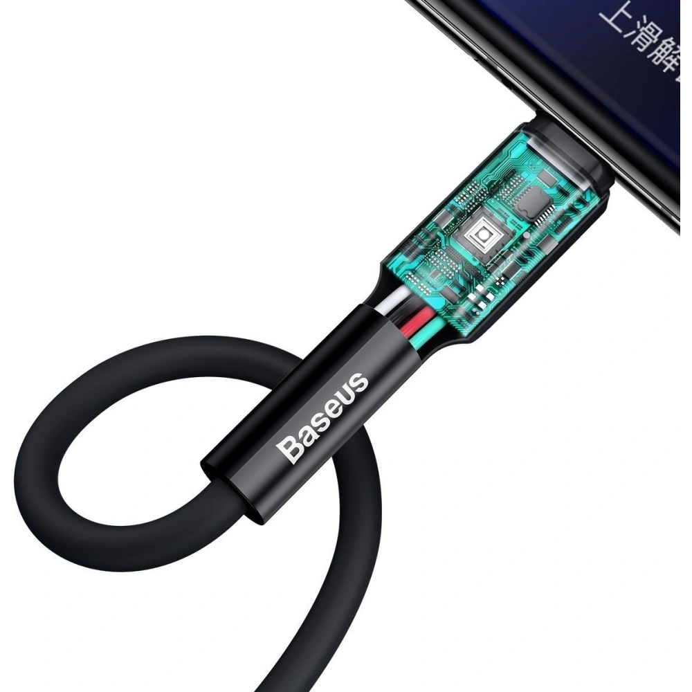 Kabel USB-C Baseus Silica Gel, 3A, 2m (czarny)