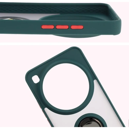 Kup Bizon Case Hybrid Ring Xiaomi 15 Ultra rauchig mit einem dunkelgrünen Rahmen - BIZ9155 - {ean13} - Sklep Home Screen